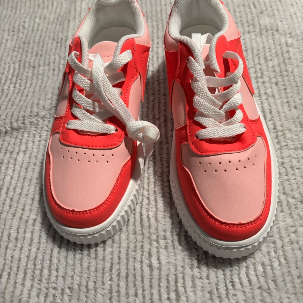 Kids Pink and Red Sneakers